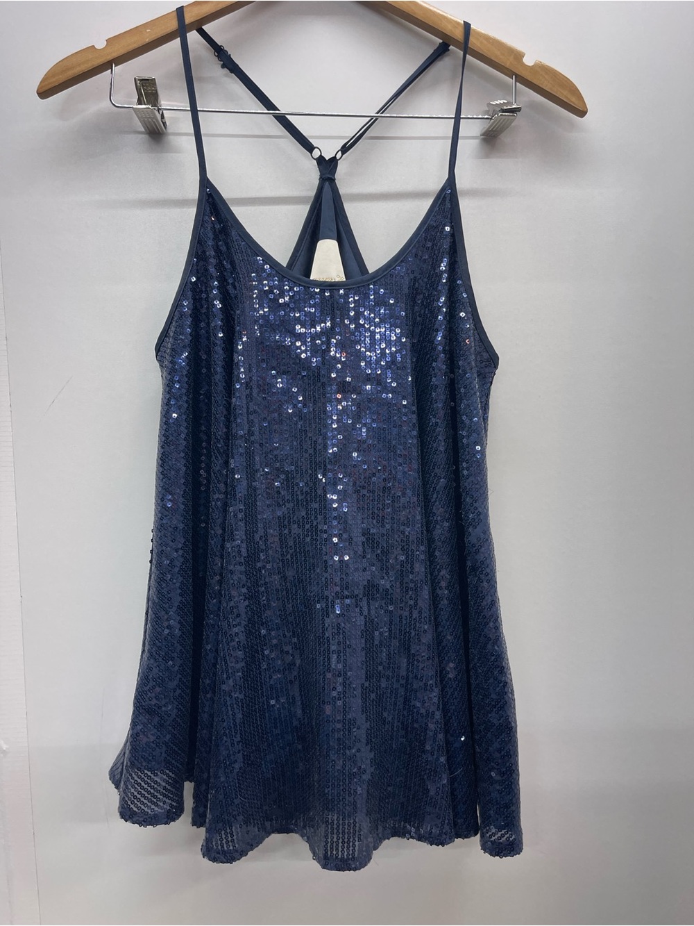 Aryn K Navy Blue Sequin Swing Camisole